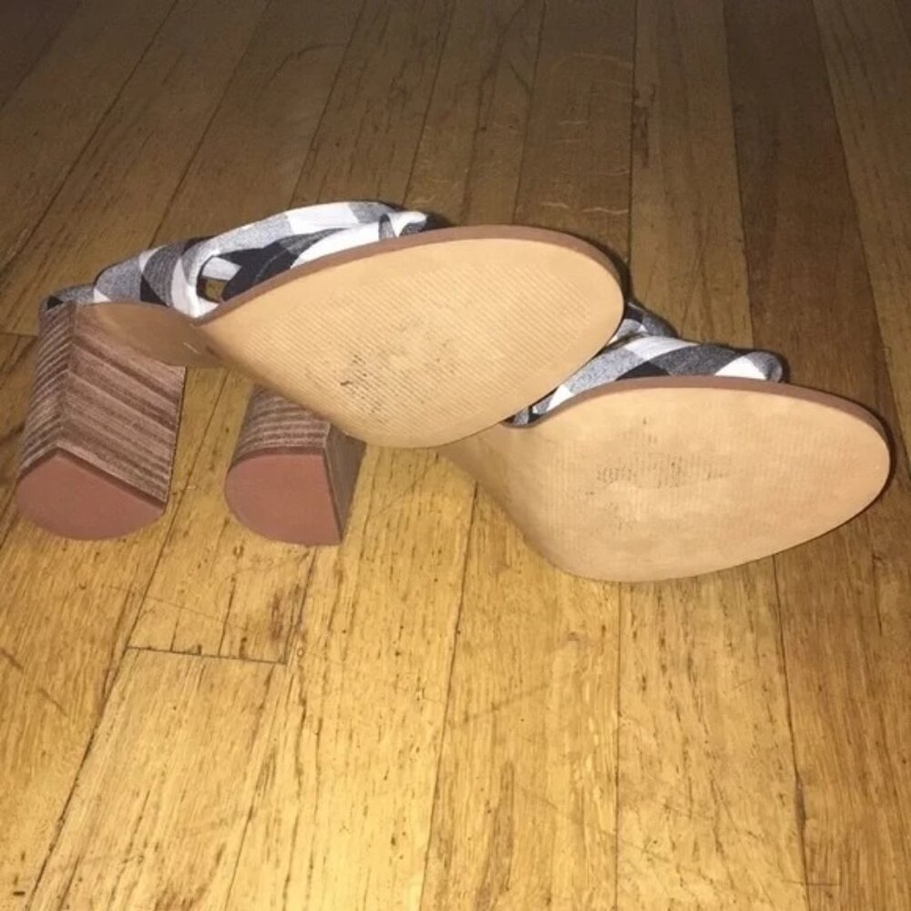 🆕MADEWELL Alexandria Gingham Check Sandal Shoes 8.5 Black & White - Picture 9 of 9